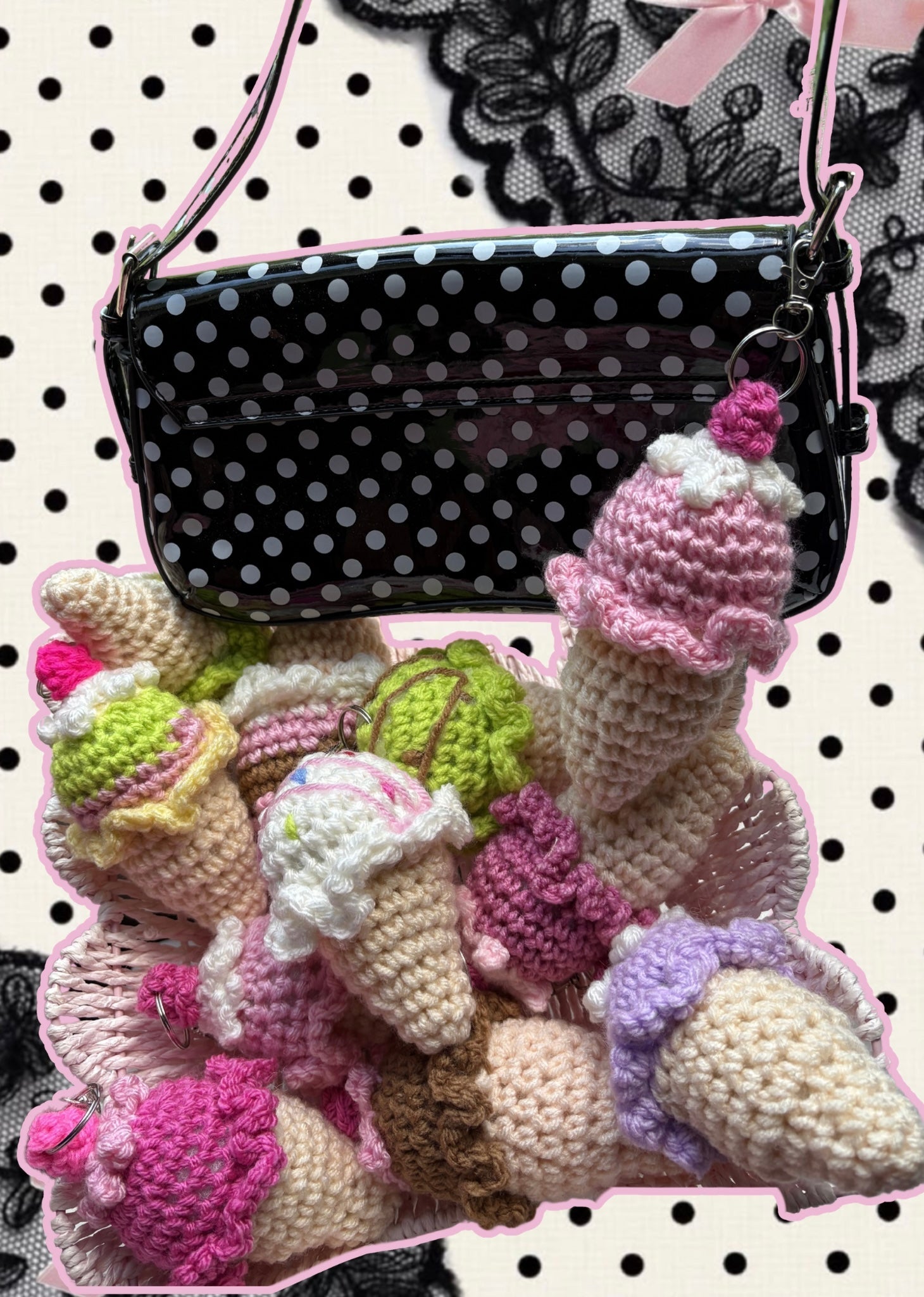 Ice cream cone keychains