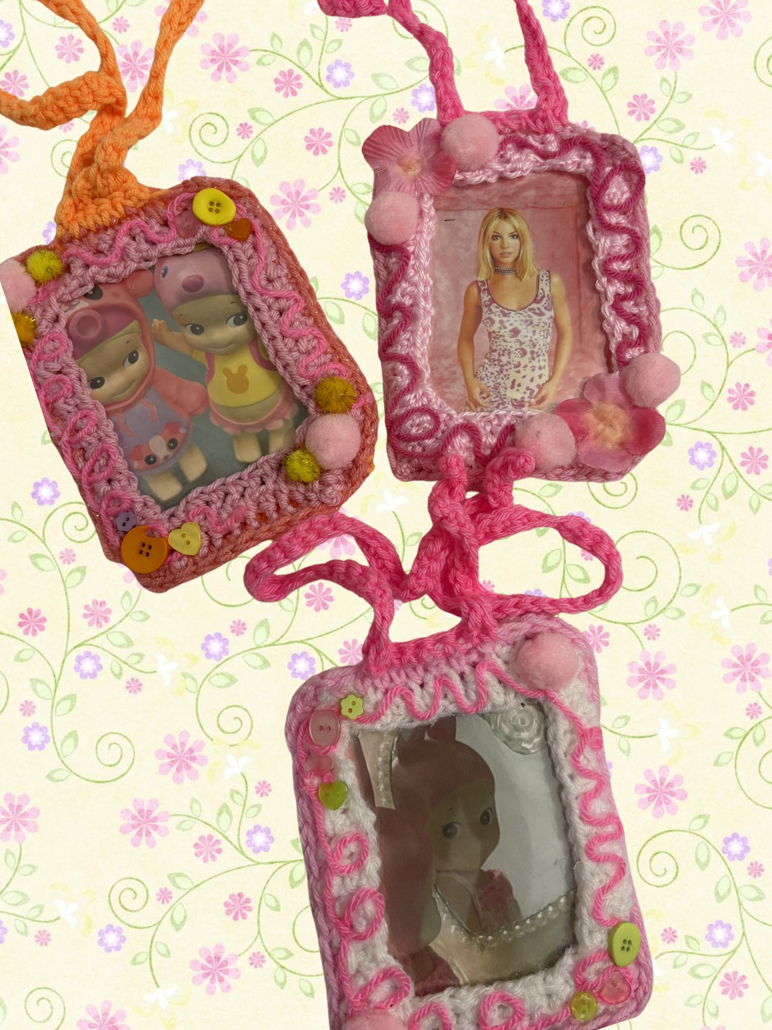 Photo frame bag charms