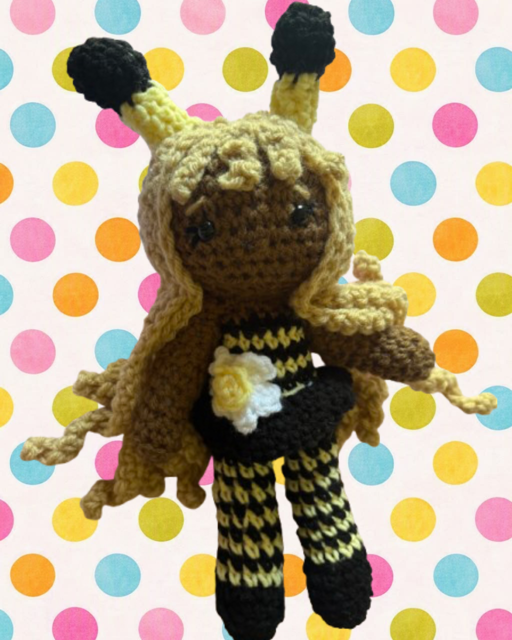 Bumblebee costume crochet doll