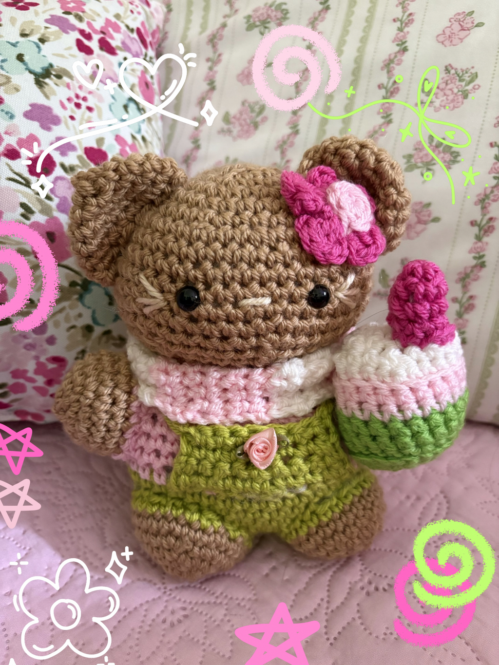 Strawberry matcha kitty