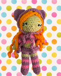 Cheshire cat costume crochet doll