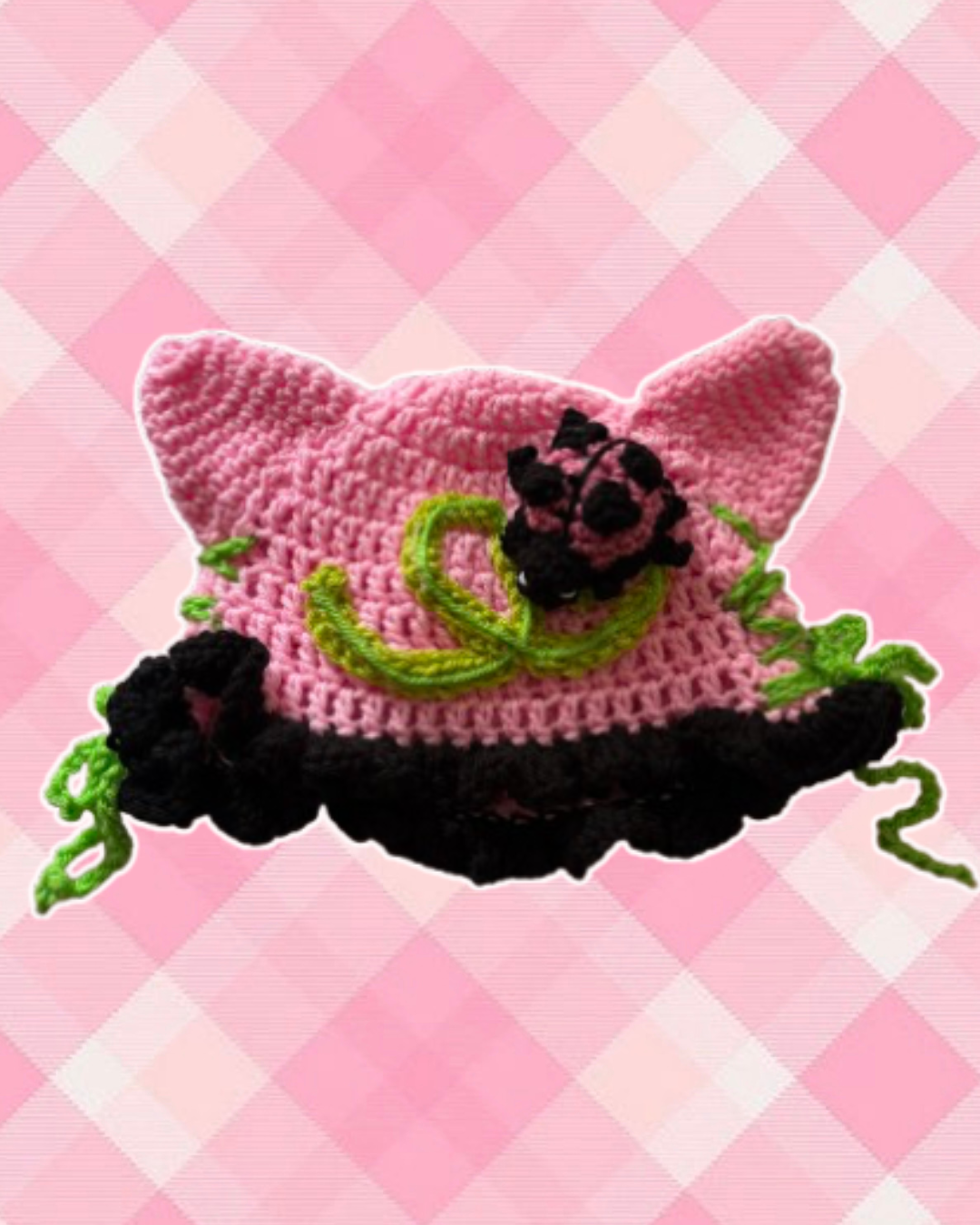 Pink lady buggin cat ear hat