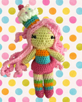 Cupcake costume crochet doll