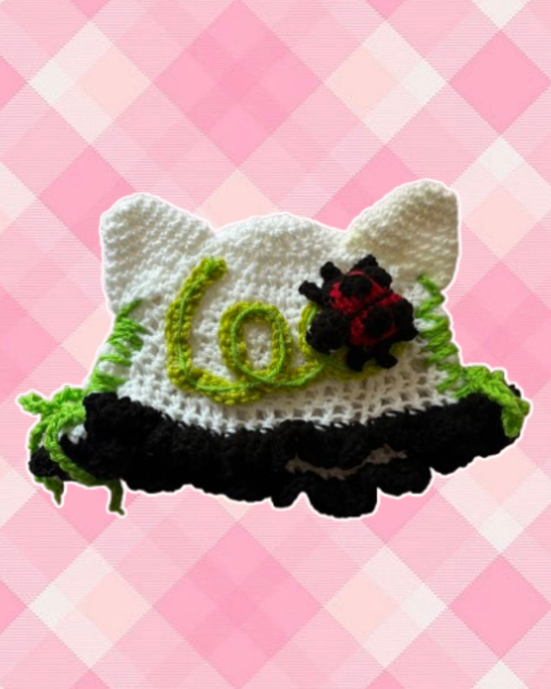 Red lady buggin cat ear hat