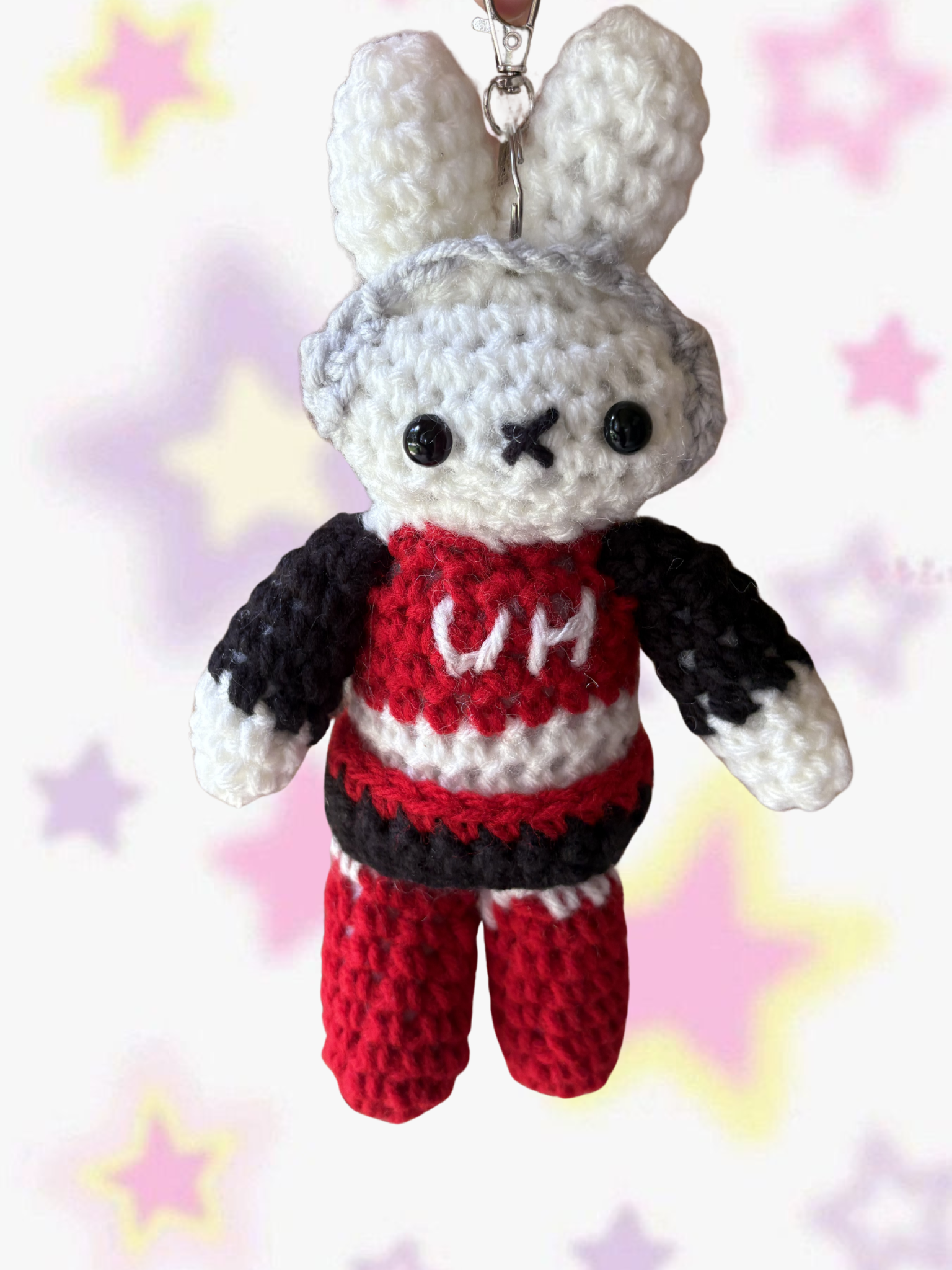 Red & black UH long leg miffy bag charm