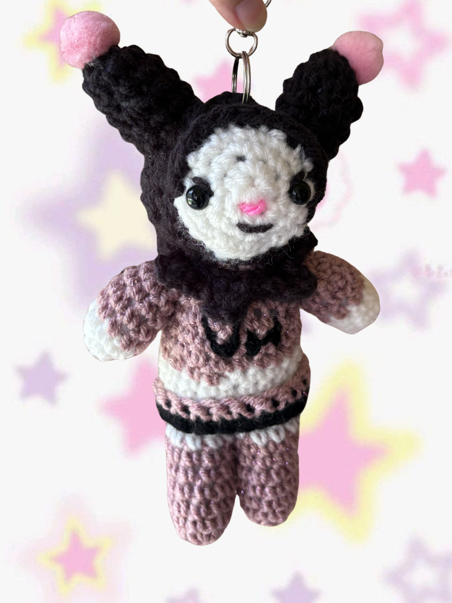 Purple UH long leg kuromi bag charm