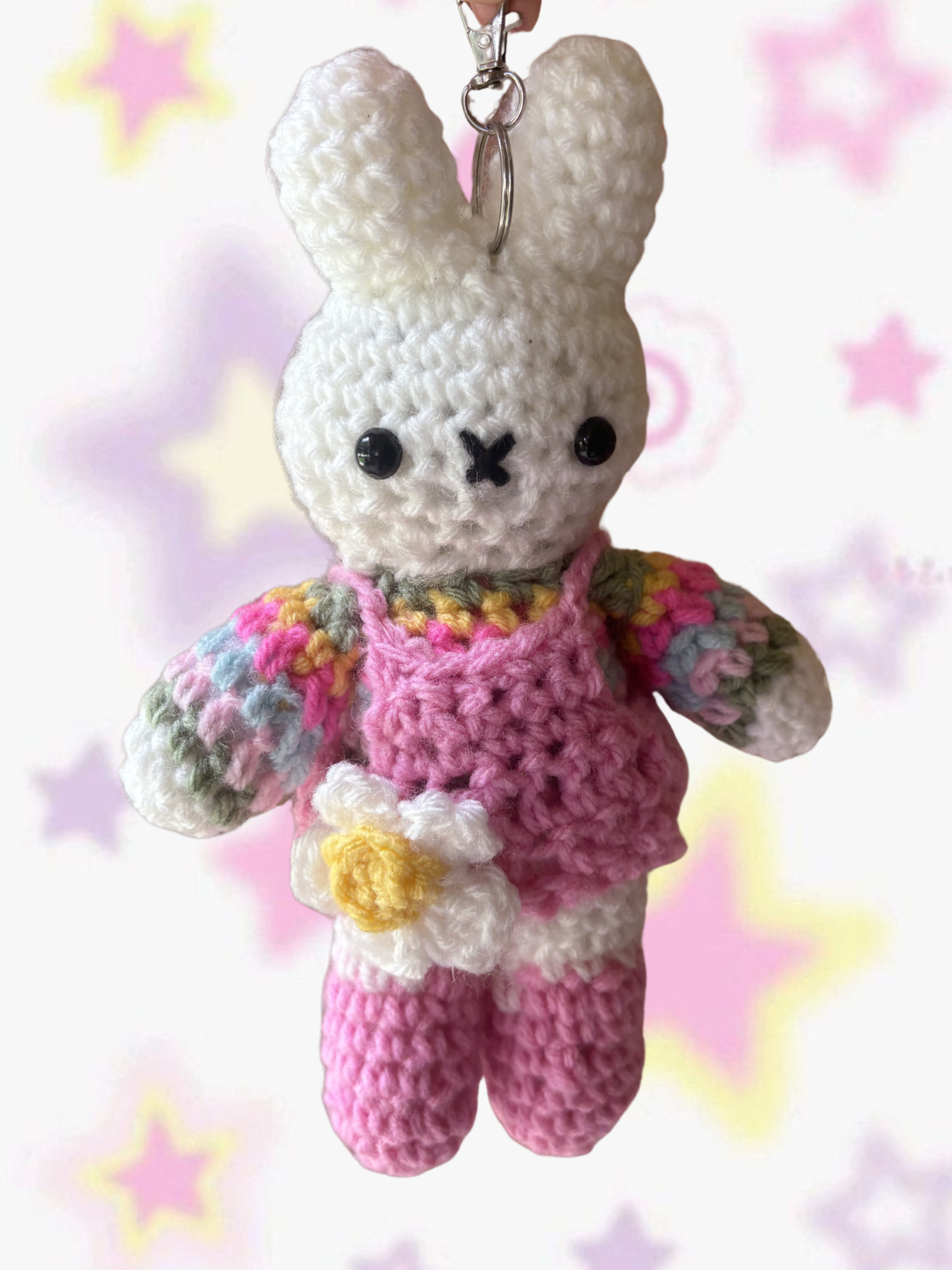 Floral babydoll dress long leg miffy bag charm