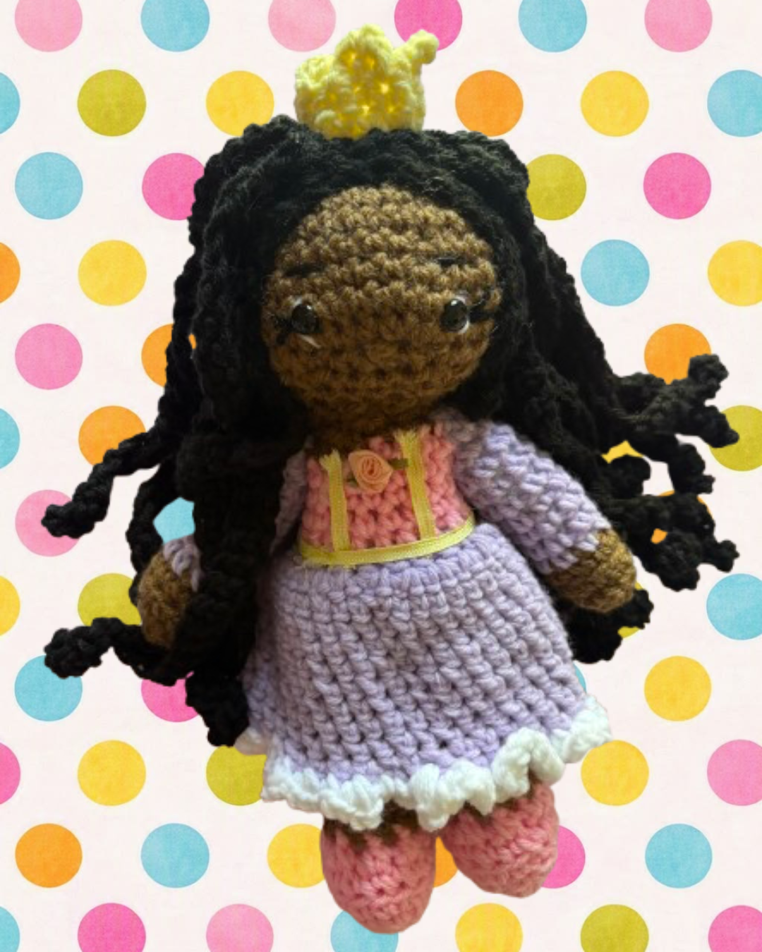 Rapunzel costume crochet doll