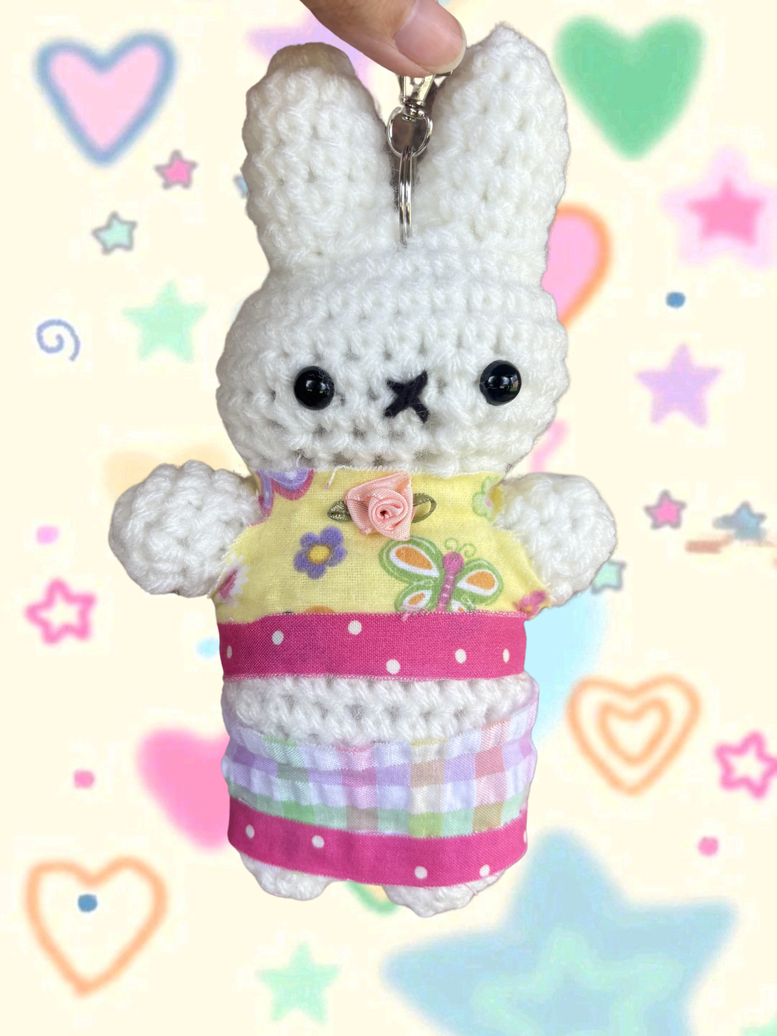 Flutter polkadot miffy bag charm