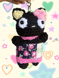 Polkadot patchwork chococat bag charm