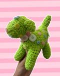 Green and pastel buttons puppy