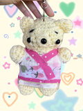 Polkadot patchwork pooh bag charm