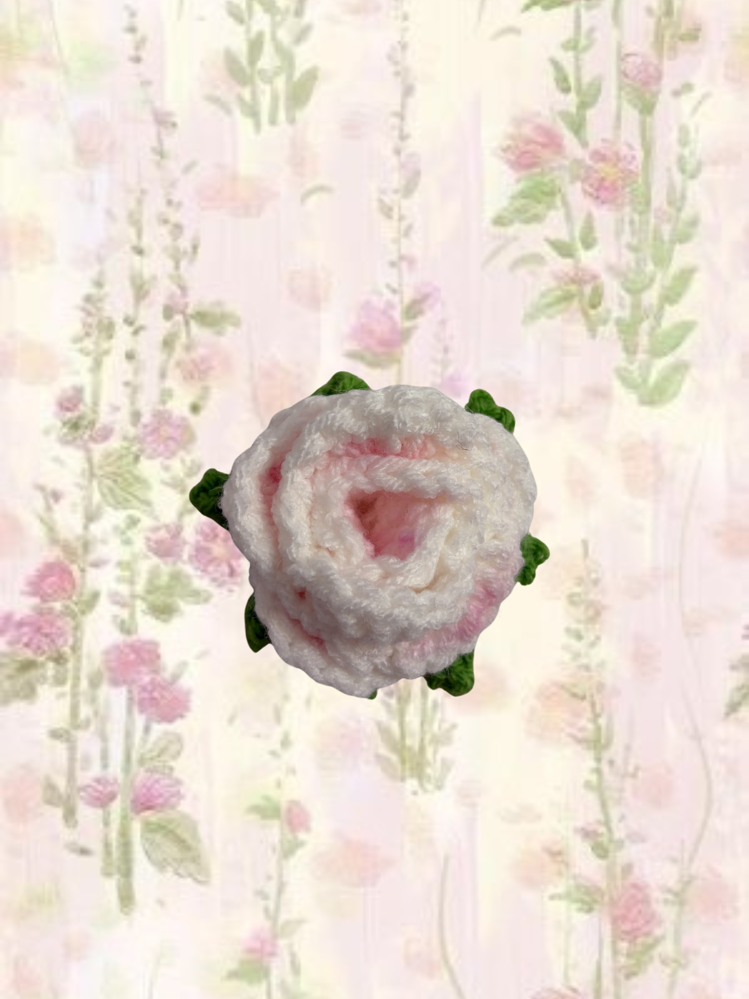 White rose hair clip