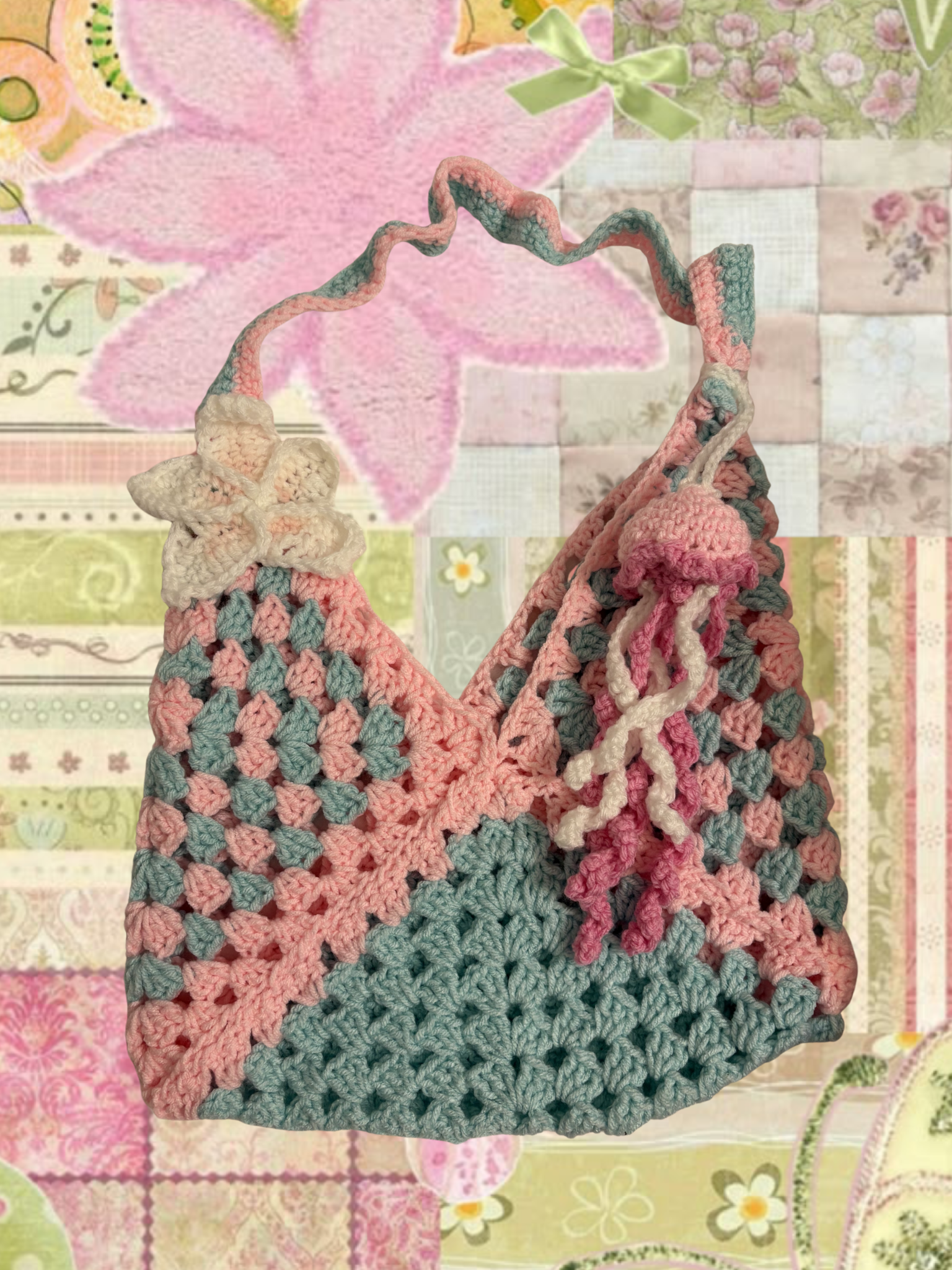 Under the sea granny square bag