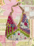 Kidcore kitty granny square bag