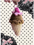 Chocolate flavor ice cream cone keychain