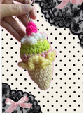 Sherbert flavor ice cream cone keychain
