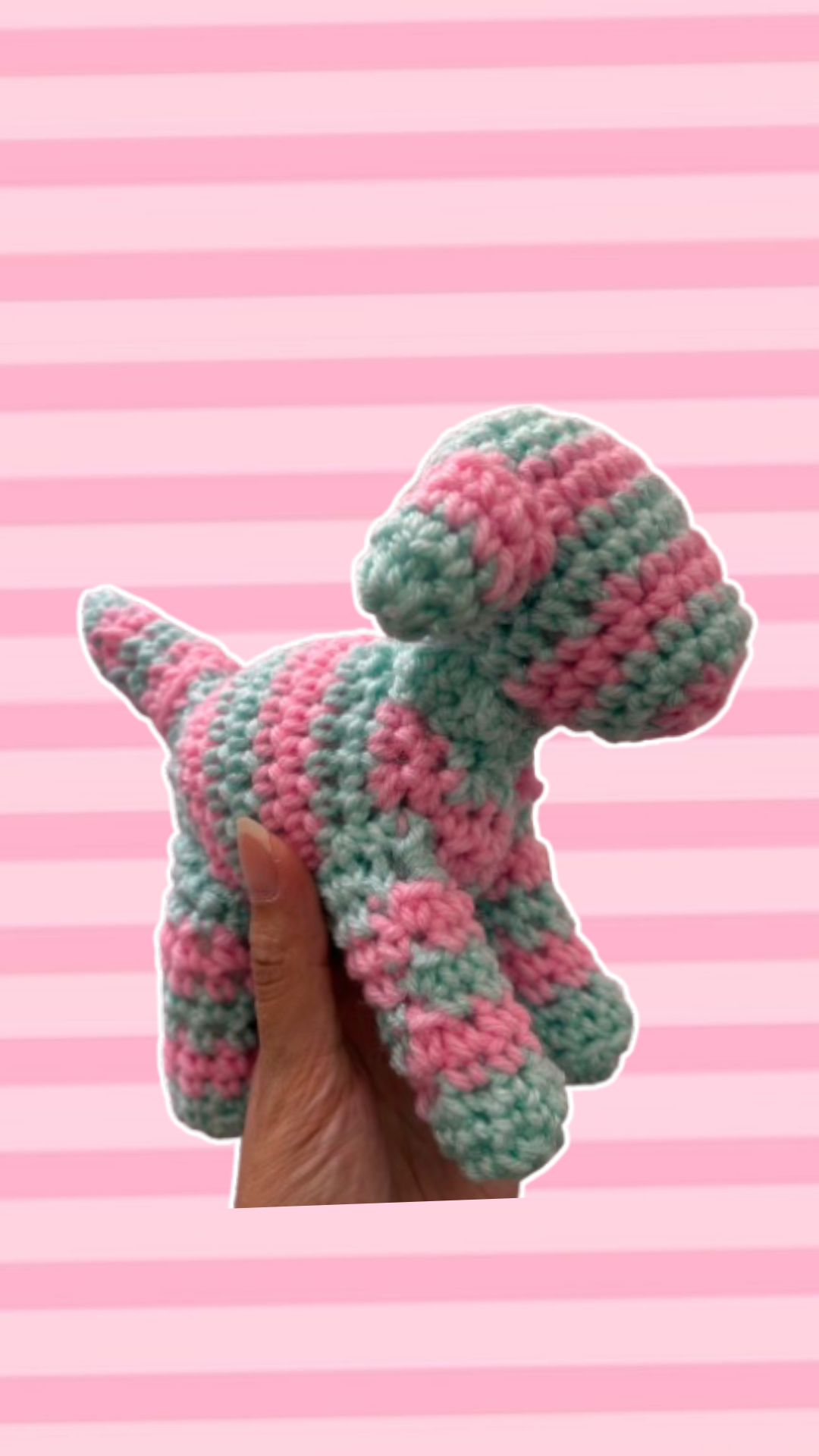 Pink and Blue Stripe Puppy