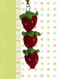Red strawberry stack bag charm