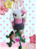 Rainbow polkadot pot kitty car hanger