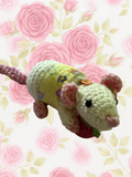 Yellow floral patchwork rat pal plush