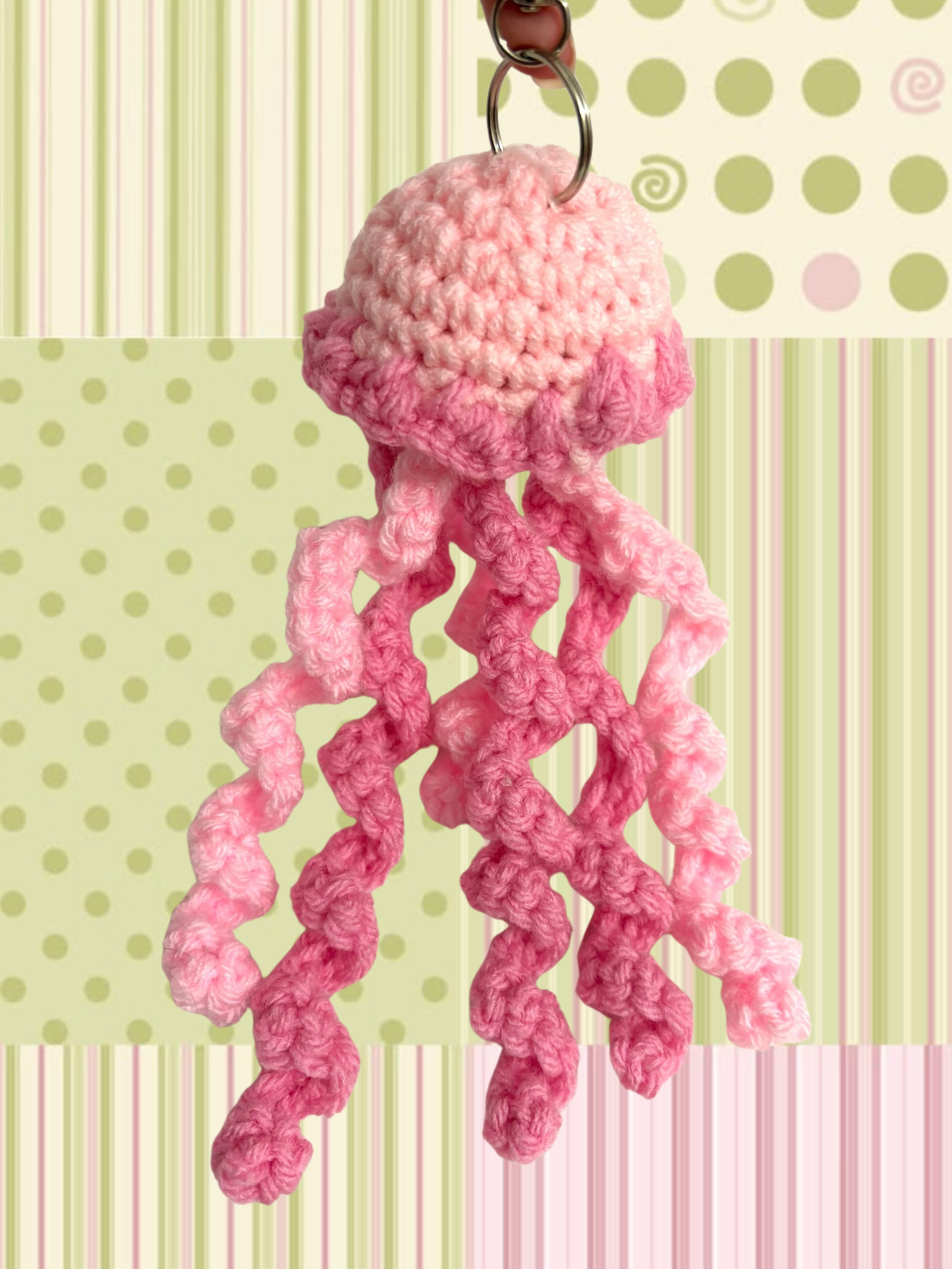 Classic pink jellyfish keychain