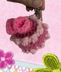 Deep raspberry dream cake bag charm