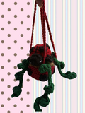 Red pot sleepy ladybug car hanger