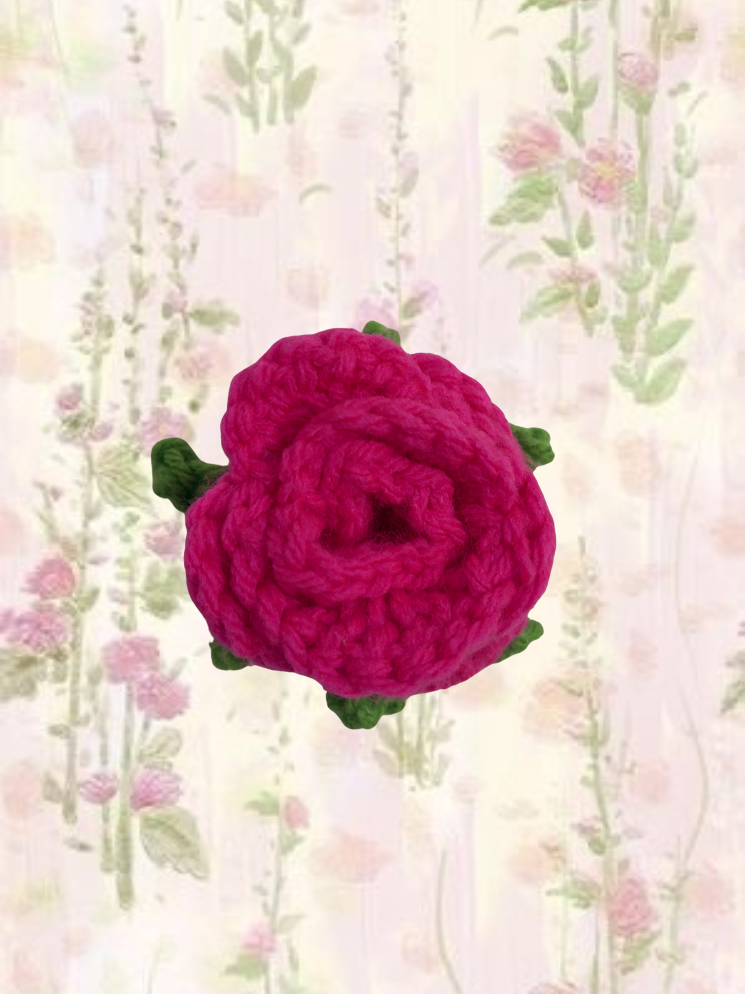 Deep pink rose hair clip