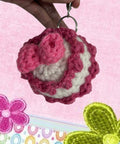 Raspberry vanilla cake bag charm