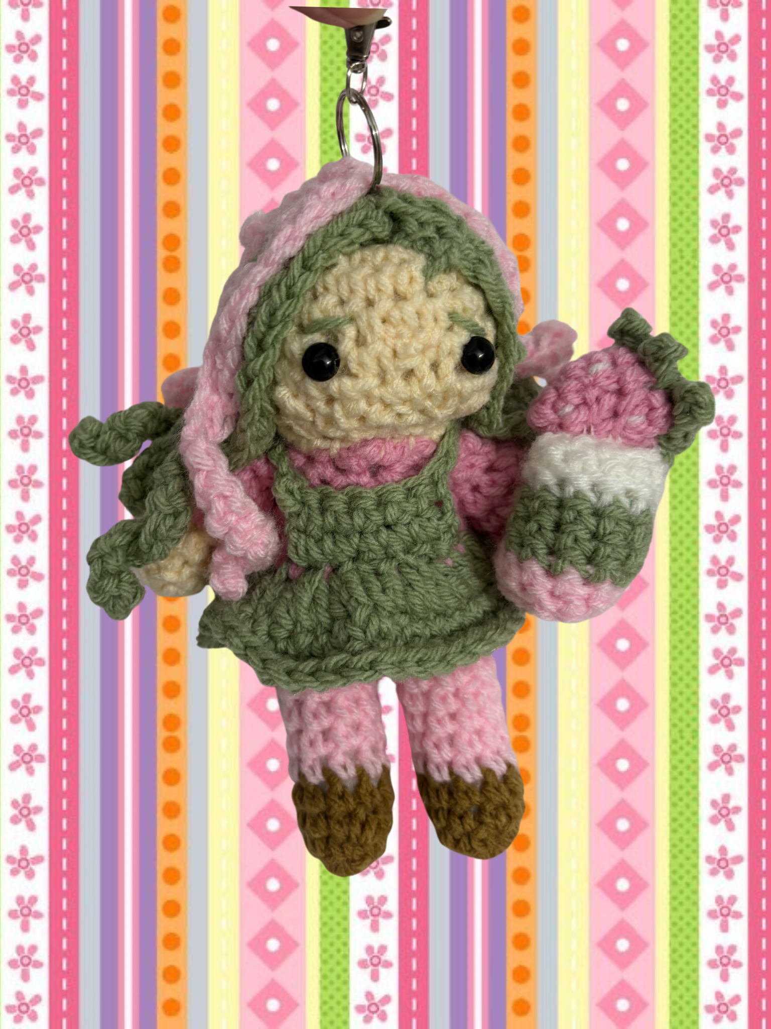 Strawberry Matcha Girl Doll Bag Charm
