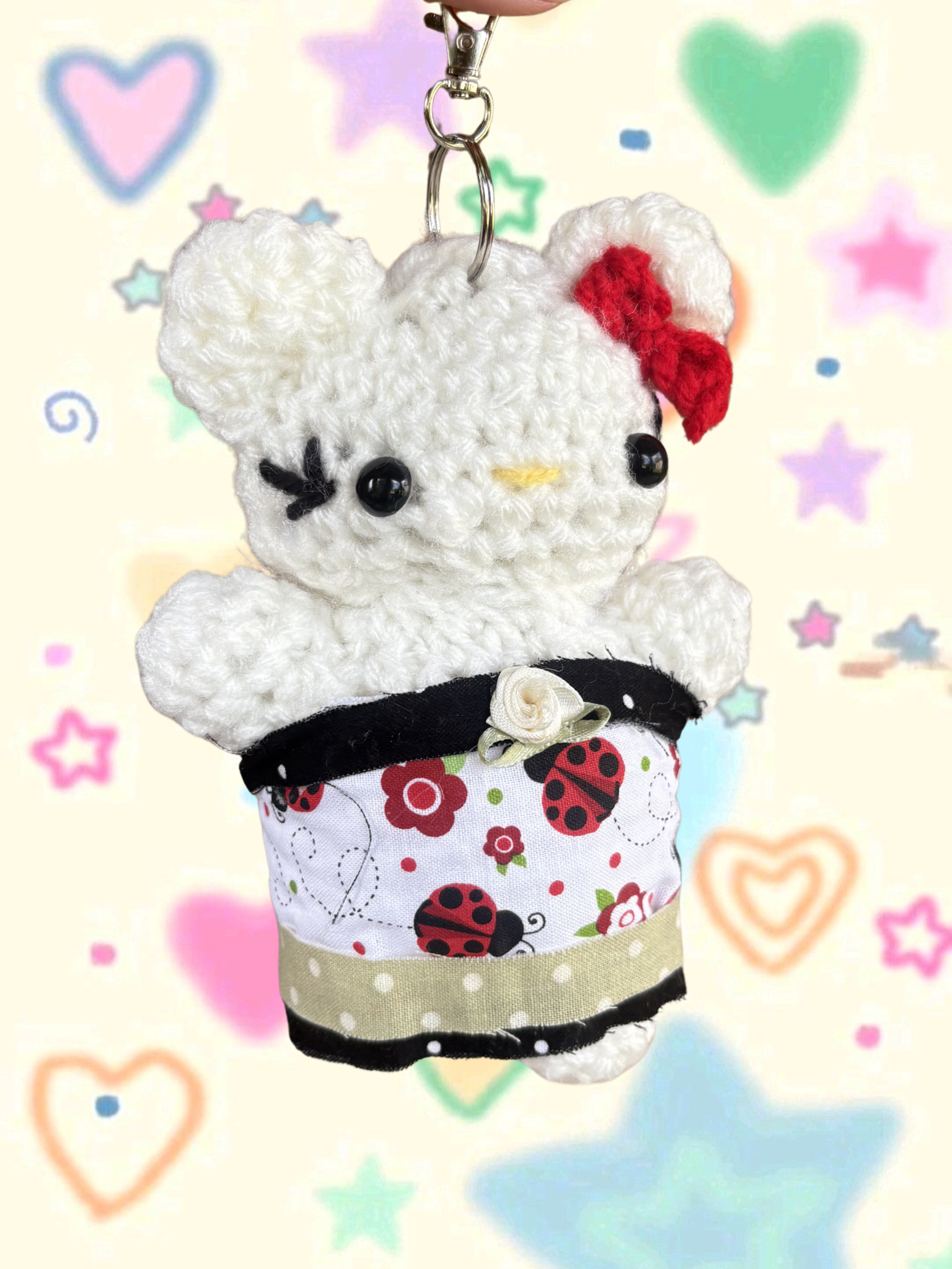 Ladybug kitty bag charm