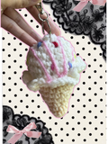 Rainbow sprinkle flavor ice cream keychain