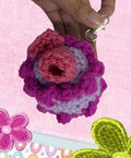Raspberry Ube cake bag charm
