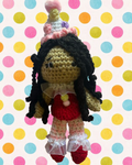 Clown costume crochet doll