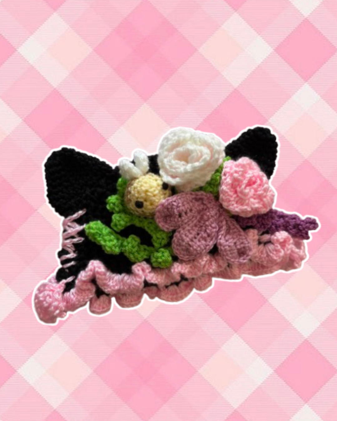 Rose garden cat ear hat