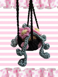 Pink & black daisy pot car hanger