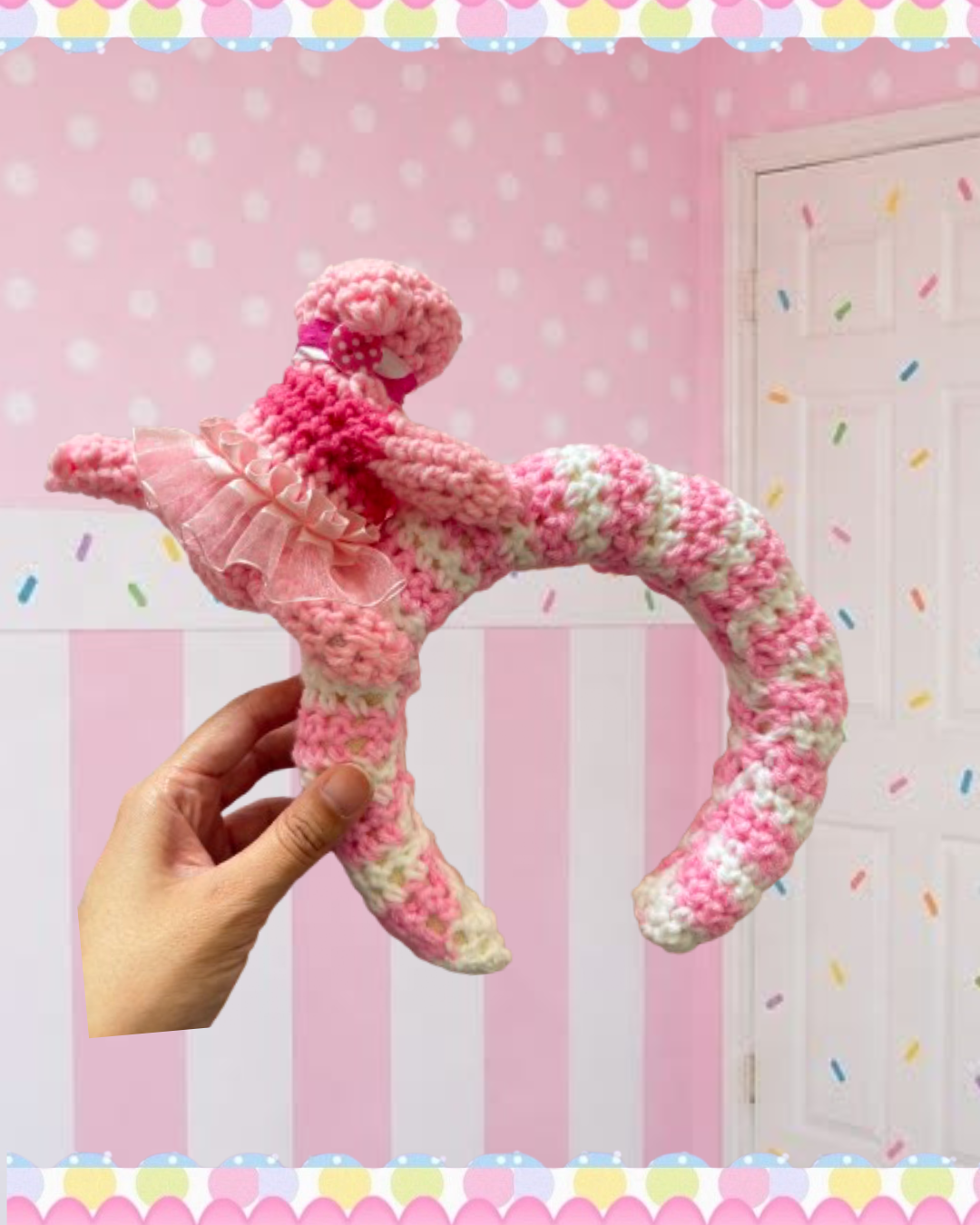 Pink puppy crochet headband