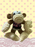 Dark floral patchwork Bobby jack monkey plush