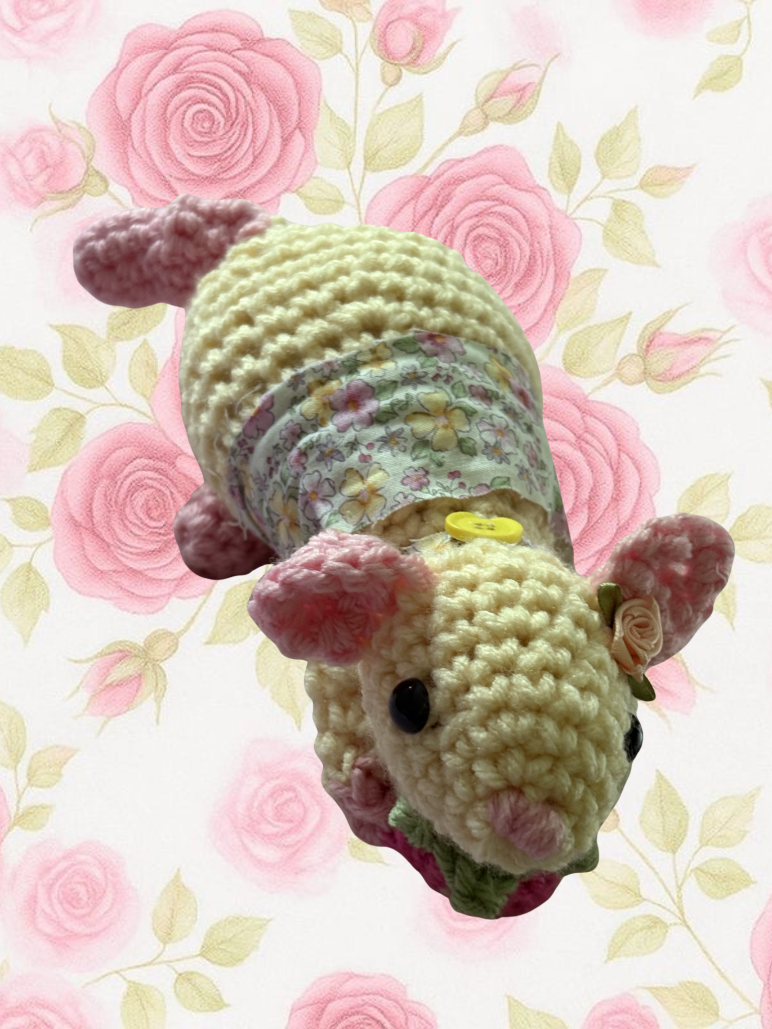 Green floral rat pal plush