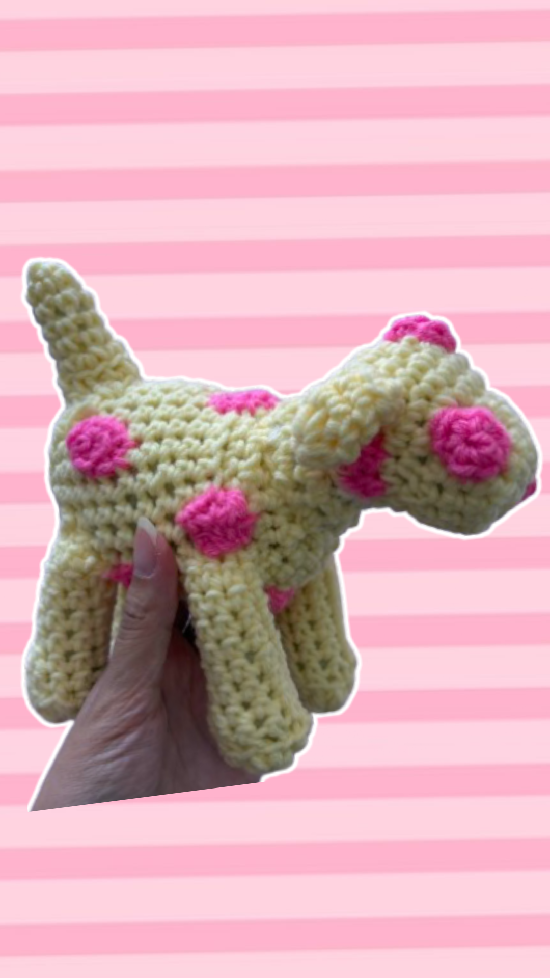 Yellow and Pink Polka Dot Puppy
