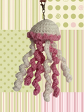 Pink & white jellyfish keychain