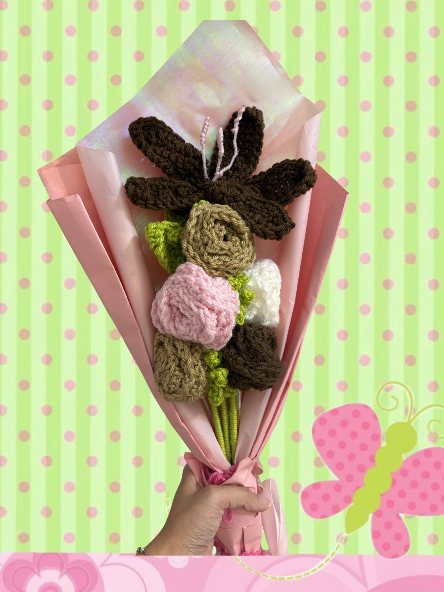 Brown & Pink Lily Mix Flower Bouquet
