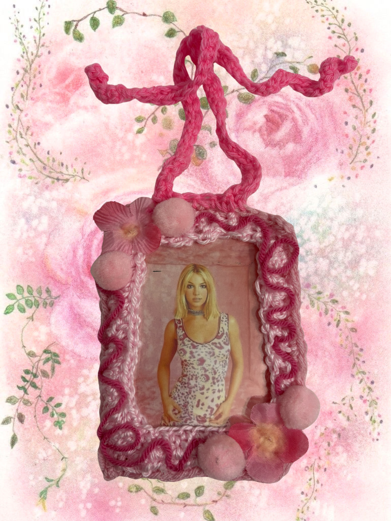 Hit me baby photo frame bag charm
