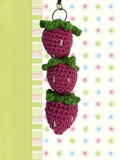 Deep pink strawberry stack bag charm