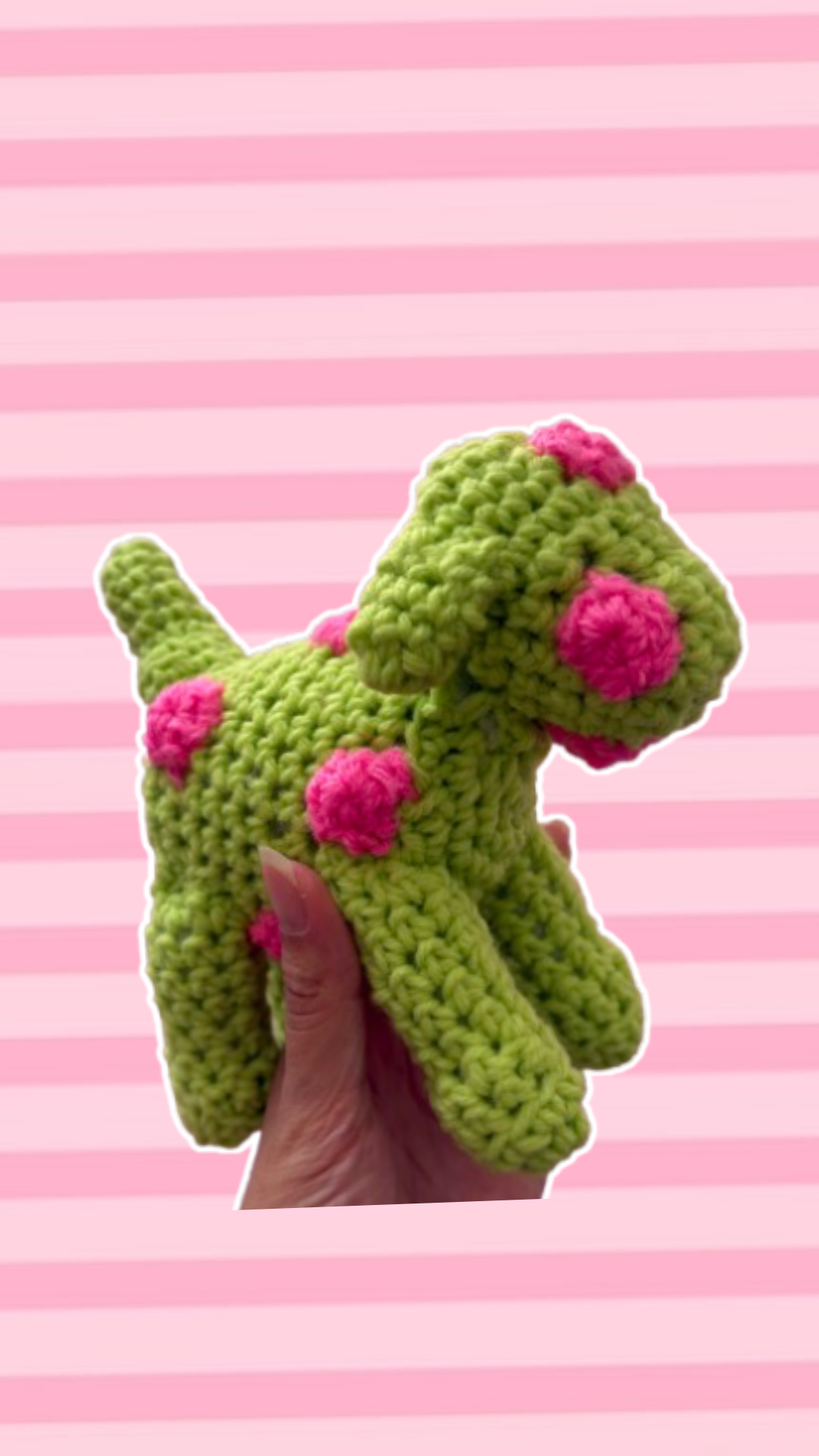 Green and Pink Polka Dot Puppy