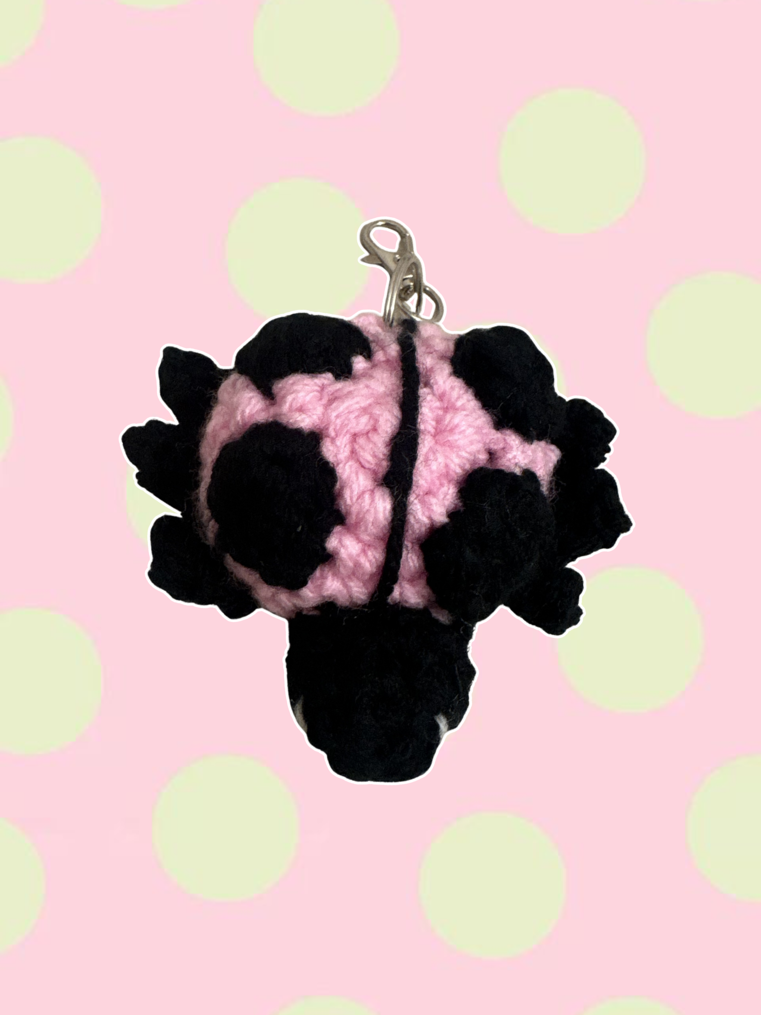 Baby pink ladybug keychain