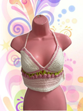 Pink & White Patchwork Crochet Top