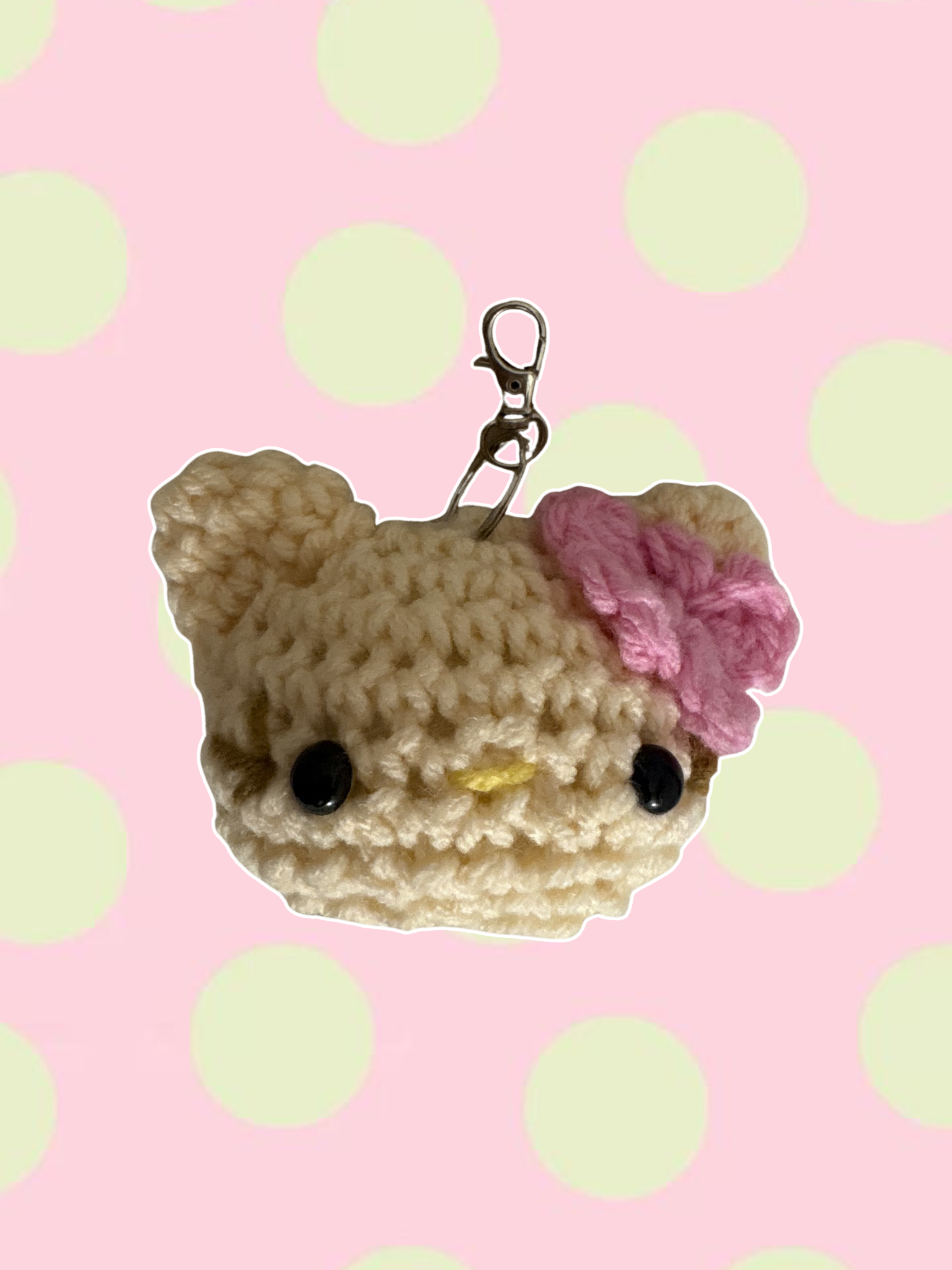 Hawaiian Hello Kitty Head Keychain