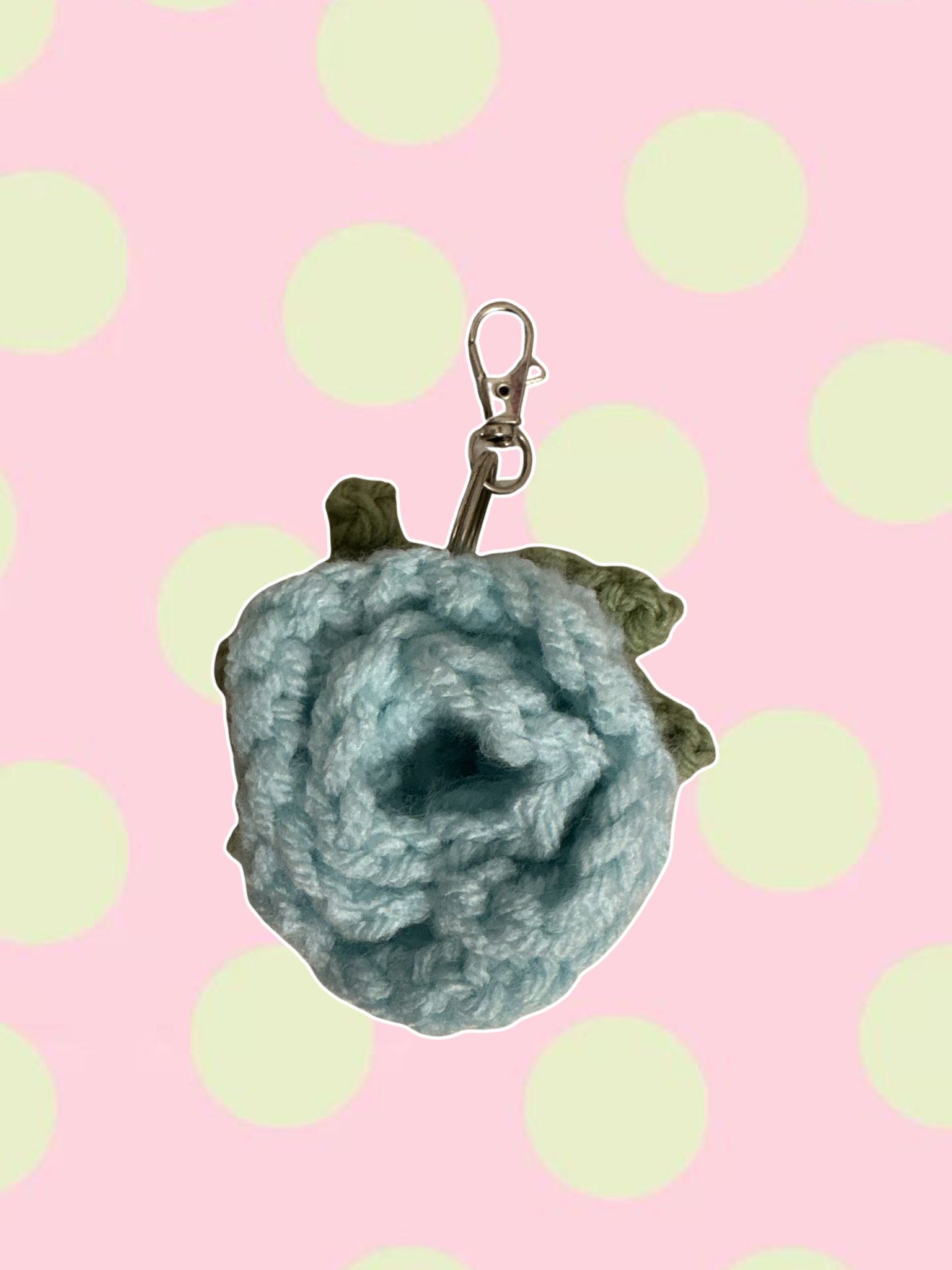 Baby blue rose keychain